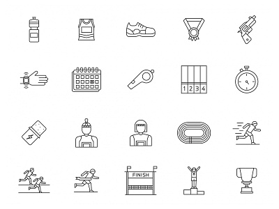 Line Marathon Icons