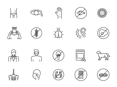 Allergies Line Icons allergies allergies icons allergies vectors allergy free download free vector freebie graphicpear icon set icons download vector icon