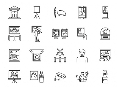 Art Exhibition Line Icons art art exhibition art icon art vector free download free icons free vector freebie graphicpear icons download icons set vector download vector icon