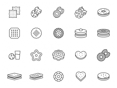 Biscuit Line Icons biscuit biscuit icons biscuit vector download free download free icons free vector freebie graphicpear icon set line icons vector icon