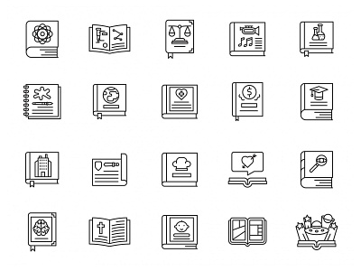 Books Genre Line Icons book genre book icon book vector books download free download free icons free vector freebie graphicpear icon set illustration vector icon