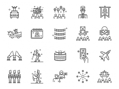 20 Parade Line Icons