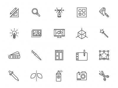 20 Graphic Design Line Icons