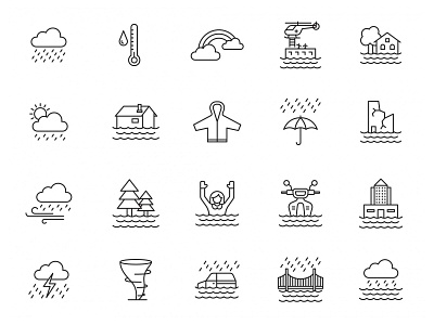20 Rain & Flood Icons design download flood free download freebie graphicpear icon design icon set icons download rain rain icons rain vector vector download vector icons weather