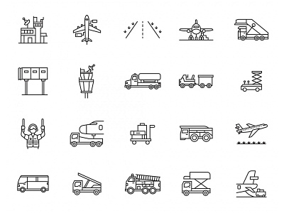 Airport Ground Support Services Icons