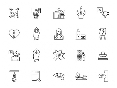 Stress and Depression Icons