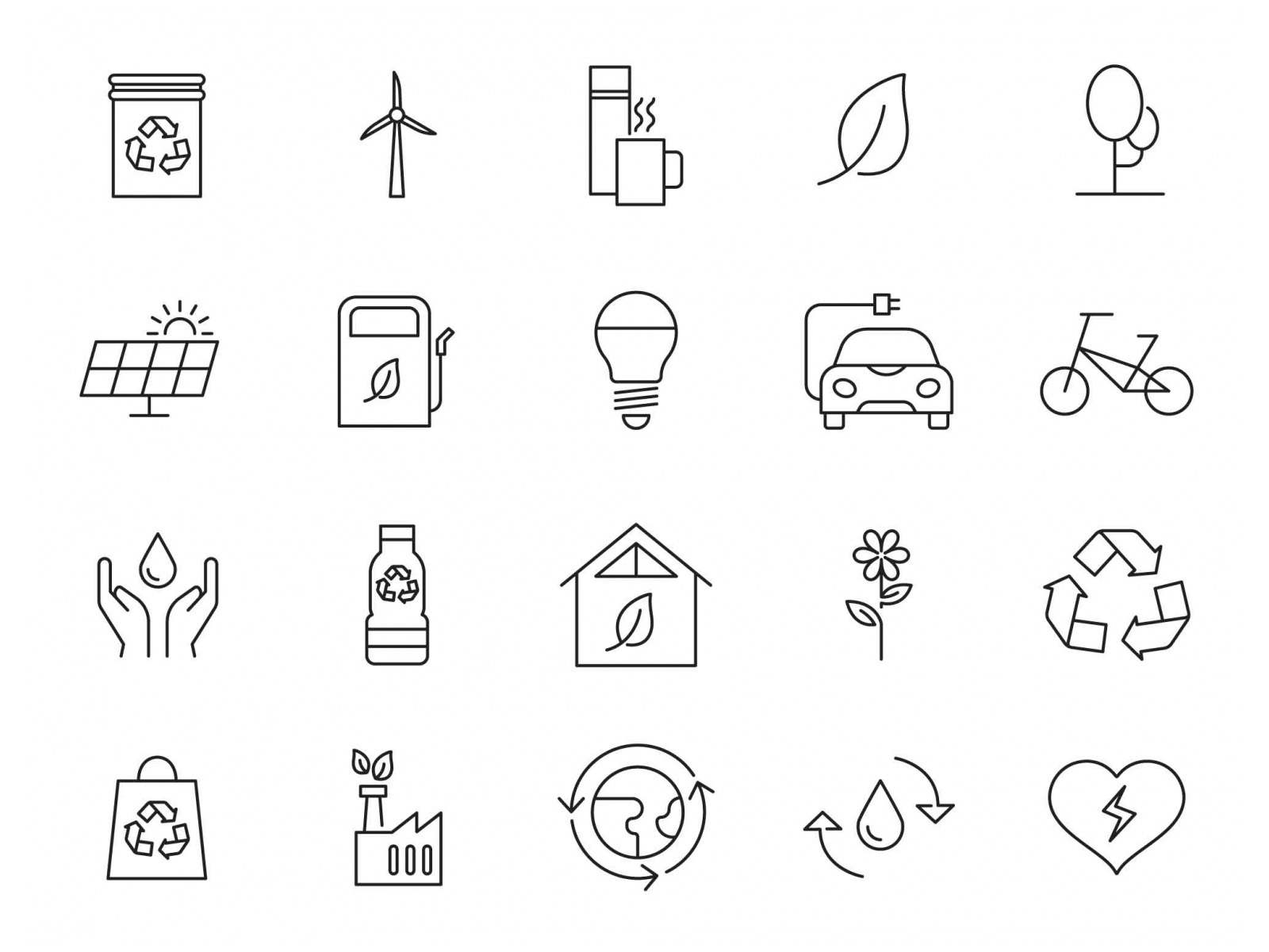 20 Sustainability Vector Icons by Graphic Pear on Dribbble