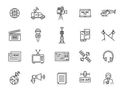 20 Television Vector Icons
