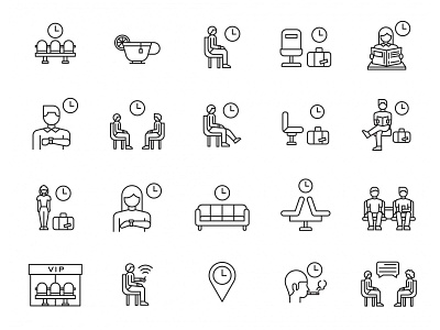 20 Waiting Room Vector Icons