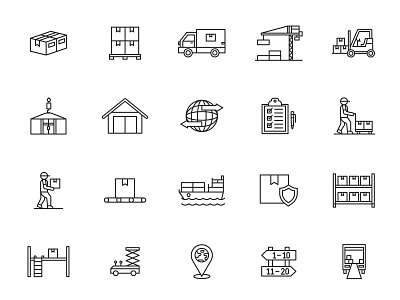 20 Warehouse Vector Icons