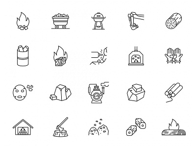 20 Charcoal Vector Icons