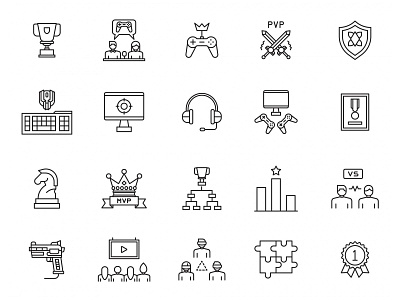 20 E-Sports Vector Icons