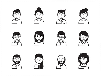 Avatar Vector Icons by Graphic Pear on Dribbble