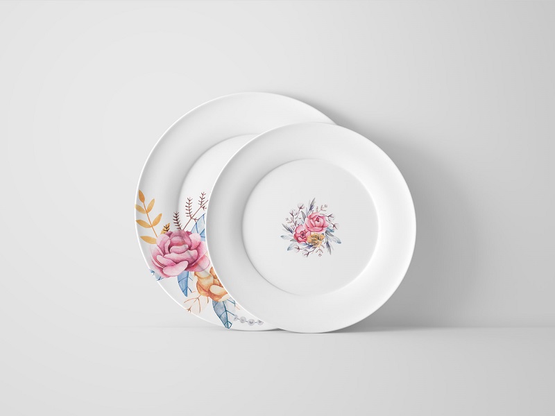 Download Two Plates Mockup Front View by Graphic Pear on Dribbble