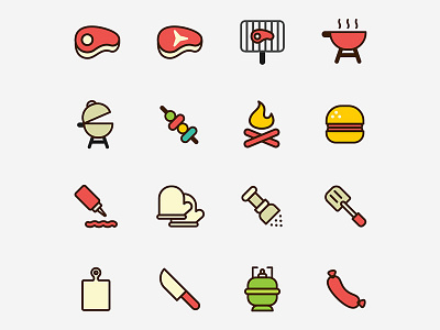 Barbecue Icons free free ai free download free psd free template freebie illustrator template psd download template vector