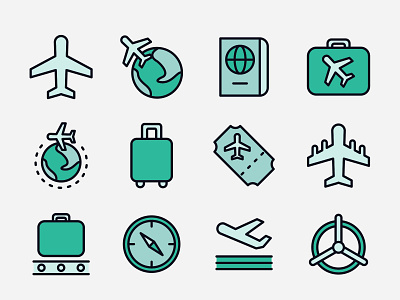 Aviation Vector Icons ai ai download airport aviation design download free free download freebie graphicpear illustration ui uiux vector vector download