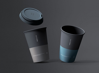 Two Disposable Coffee Cups Mockup branding coffee coffee cup coffee package cup cup design cup mockup free download freebie graphicpear mockup mockup design mockup download psd psd download psd mockup