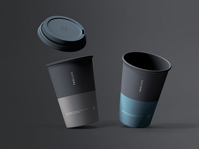 Two Disposable Coffee Cups Mockup