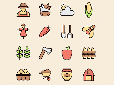 Farm Vector Icons ai ai download animals download farm farm icons farm vectors farmer freebie fruits graphicpear icons design icons doenload icons pack icons set illustrator vectors vectors design vectors download vegetables