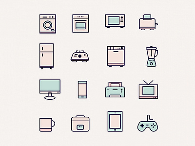 Appliances Vector Colored Icons