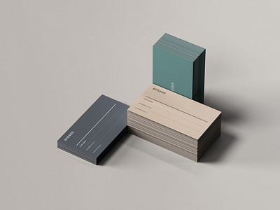 3 Business Card Stacks Mockup