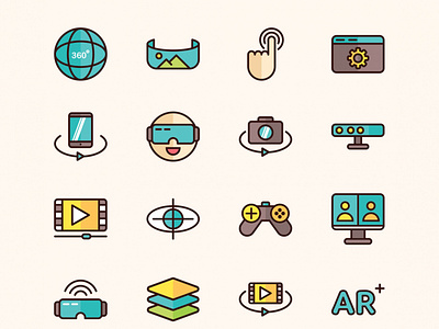 Virtual Reality Vector Icons – Part 02