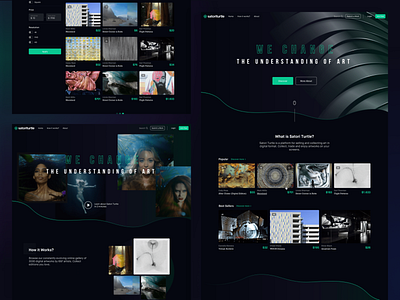 Collect Digital Art Web Design — SatoriTurtle app art collection design landing platform trade ui ux website