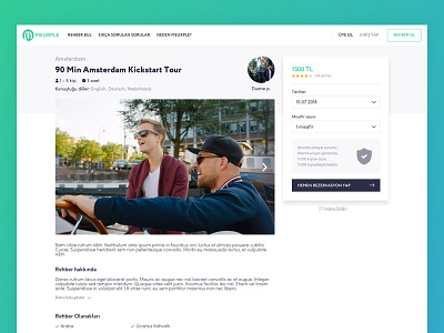 Tour Detail and Payment Page detail payment tour travel ui website