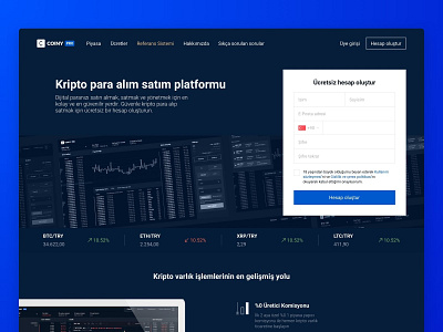 Coiny Pro - Landing Page crypto landing page referrals ui ux web website