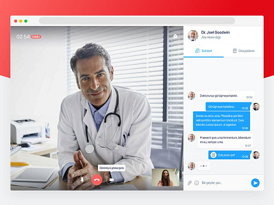 Online Video Call Concept chat app doctor document medical care message modal online consulting product design record ui ux video call