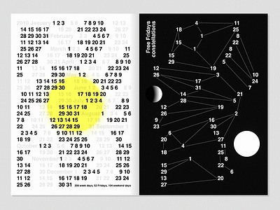 Free fridays' constellations Calendar blackandwhite calendar constellations design editorial universe