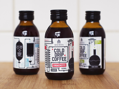 Cold drip coffee beverage coffee design label label design packaging process