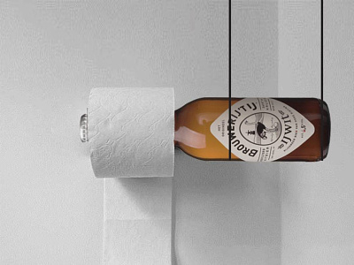 Toilet paper roll beer brand identity design idea toilet paper