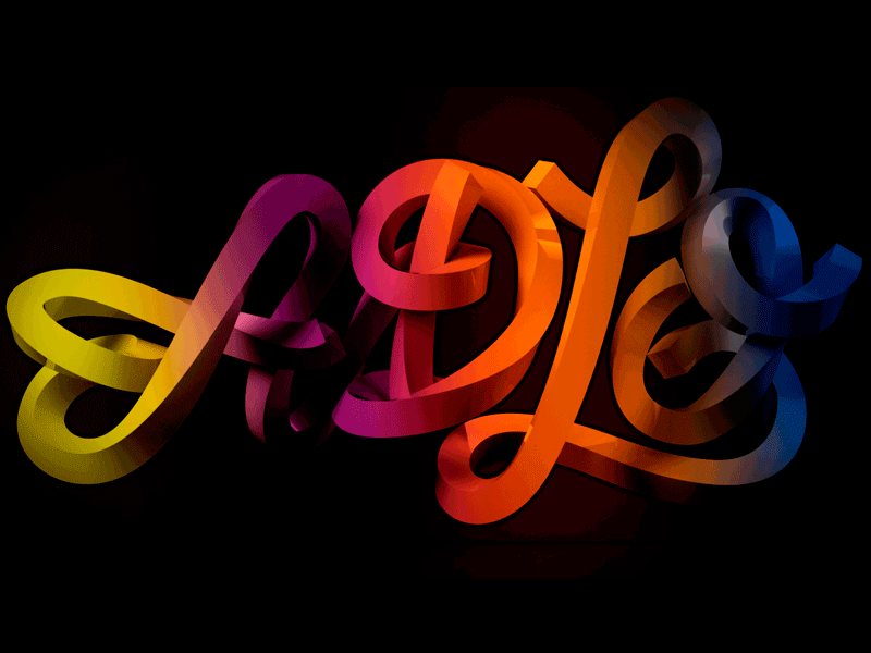 ADLO 3d Lettering 3d 3d lettering colour design illustration lettering logo