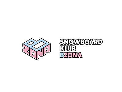 Snowboard Club Bzona Logo branding design extreme sports illustration isometric isometric design isometry logo logo design skiing snowboarding typography