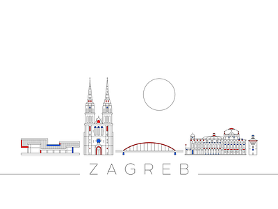 Zagreb, Croatia Illustration