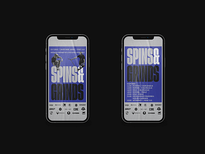 Spins&Grinds Poster Design for Social branding design graphic design illustration inline poster scooter skate skatepark