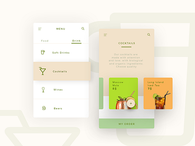 Daily Ui Challenge #043 - Food/Drink Menu challenge dailyui food drink menu interface ui ux web design