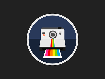 Polaroid art camera colors dark design flat icon illustration photo polaroid vector