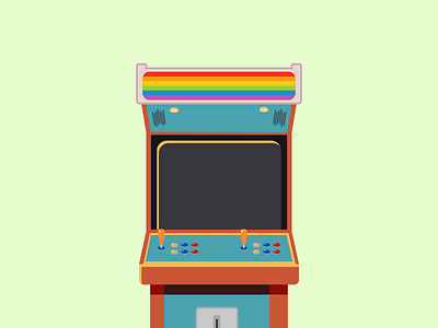 Arcade arcade art colors design flat fliperama game icon illustration play player vector