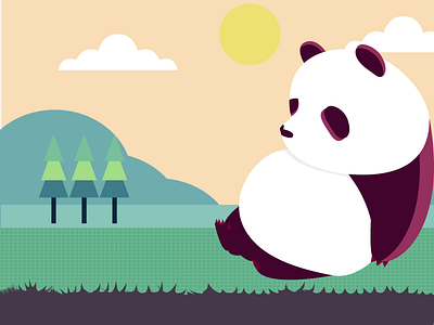 Panda art character colors design icon illustration panda vector