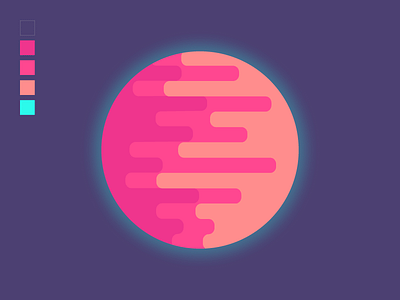 Planet art colors design icon illustration pink planet space vector