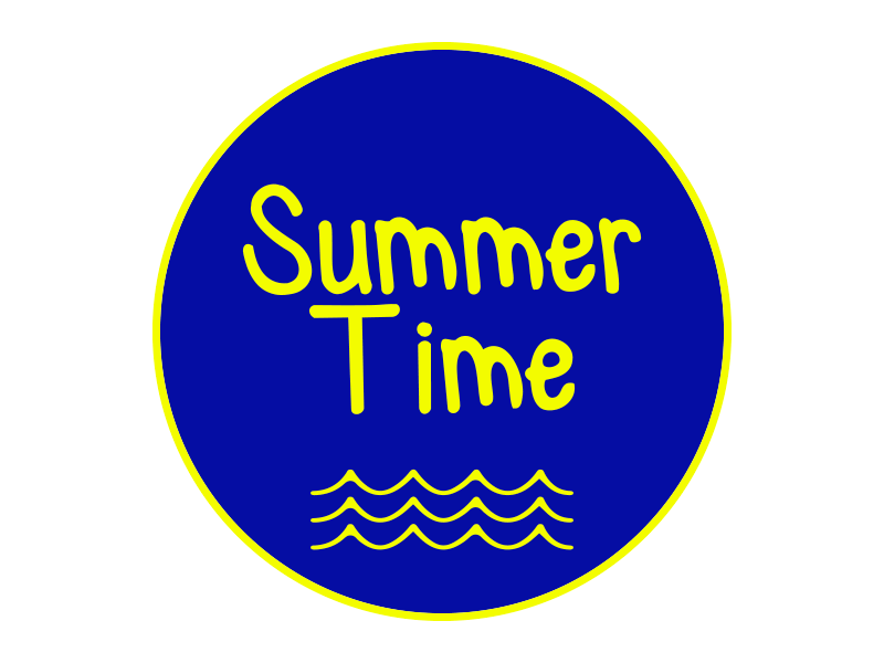Summer Time art beache blue colors design gif icon illustration summer vector yellow