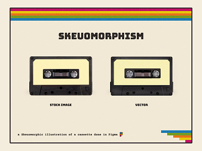 Skeuomorphic Cassette Illustration