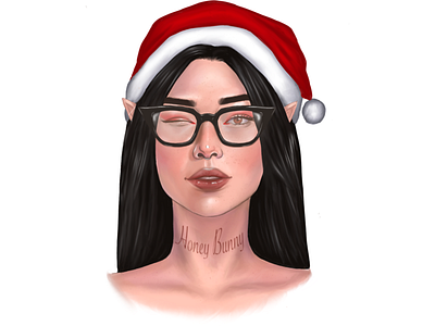 Christmas elf, version 2 art art work artwork cartoon character christmas digital digital art illustration procreate red women