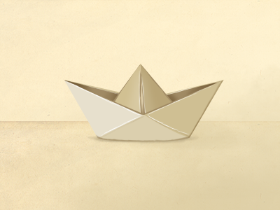 Paper boat boat icon origami paper