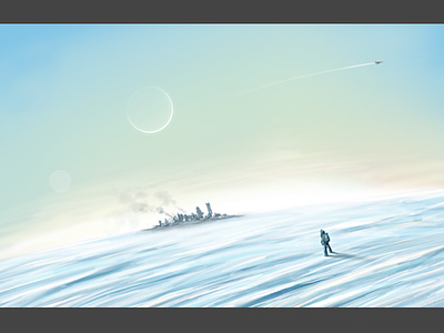 Long way home home long moon planet sci fi snow space way