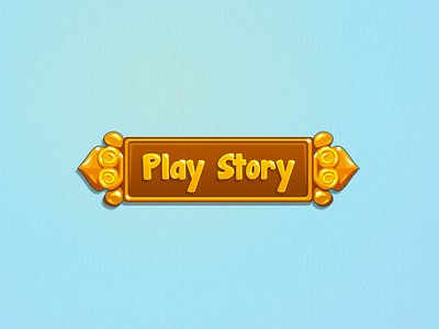 Element of UI for tablet app button eastern fairytale gold golden play ui