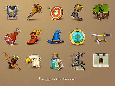 Icons for fantasy mobile RPG game