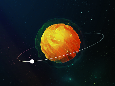 Low-poly planet 3d game illustration low poly planet space